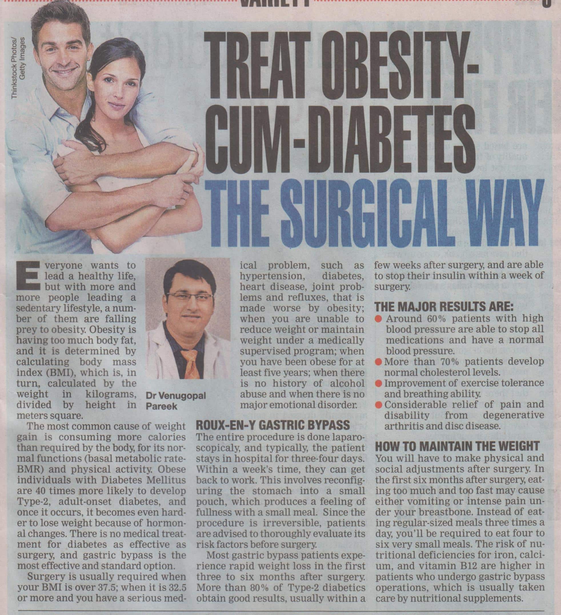 The role of bariatric surgery to treat diabetes - Diabetes surgery aticle